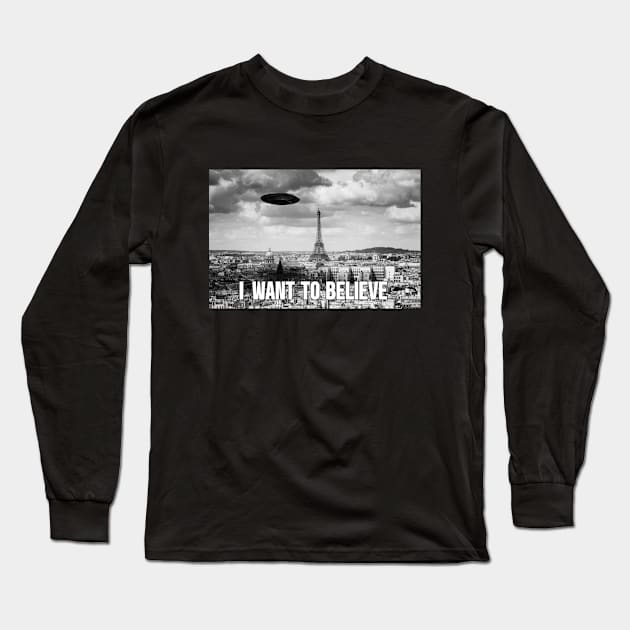 Believe in Paris Long Sleeve T-Shirt by udezigns